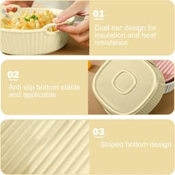 Ynkkvre - Ovenschaal - keramische ovenschaal vierkant - 650 ml hittebestendig - keramiek - met handgrepen, duurzaam - geschikt voor oven, airfryer en magnetron, geel — thumbnail 4