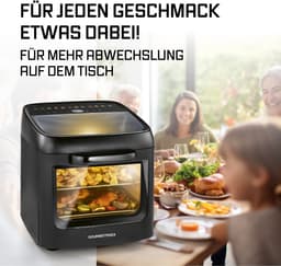 GOURMETmaxx heteluchtoven met panoramadak en voorruit 12,5 l | Heteluchtfriteuse met 9 functies | Airfryer, friteuse en minibakoven in één | voor max. 8 personen | Heteluchtfriteuse met kleurpictogrammen — thumbnail 2