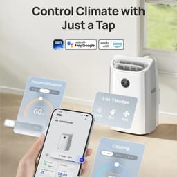 DREO Portable Air Conditioner 515S – 12.000 BTU Mobiele Airco – Ontvochtiger & Ventilator – App & Spraakbediening — thumbnail 8
