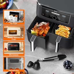 Airfryer Accessoires - BPA-Vrij, Herbruikbaar en Vaatwasmachinebestendig voor Dubbele Airfryers 7,6L - 9,5L — thumbnail 5