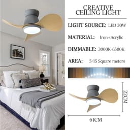 Stille Plafondventilator met Verlichting en Afstandsbediening (60 cm) — thumbnail 4