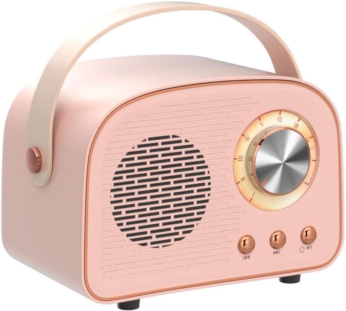 Draagbare Retro Vintage Bluetooth Speaker - TWS, U-Disk, TF Kaart, AUX - Voor Huis, Reizen & Buiten Gebruik (Roze) — afbeelding 1