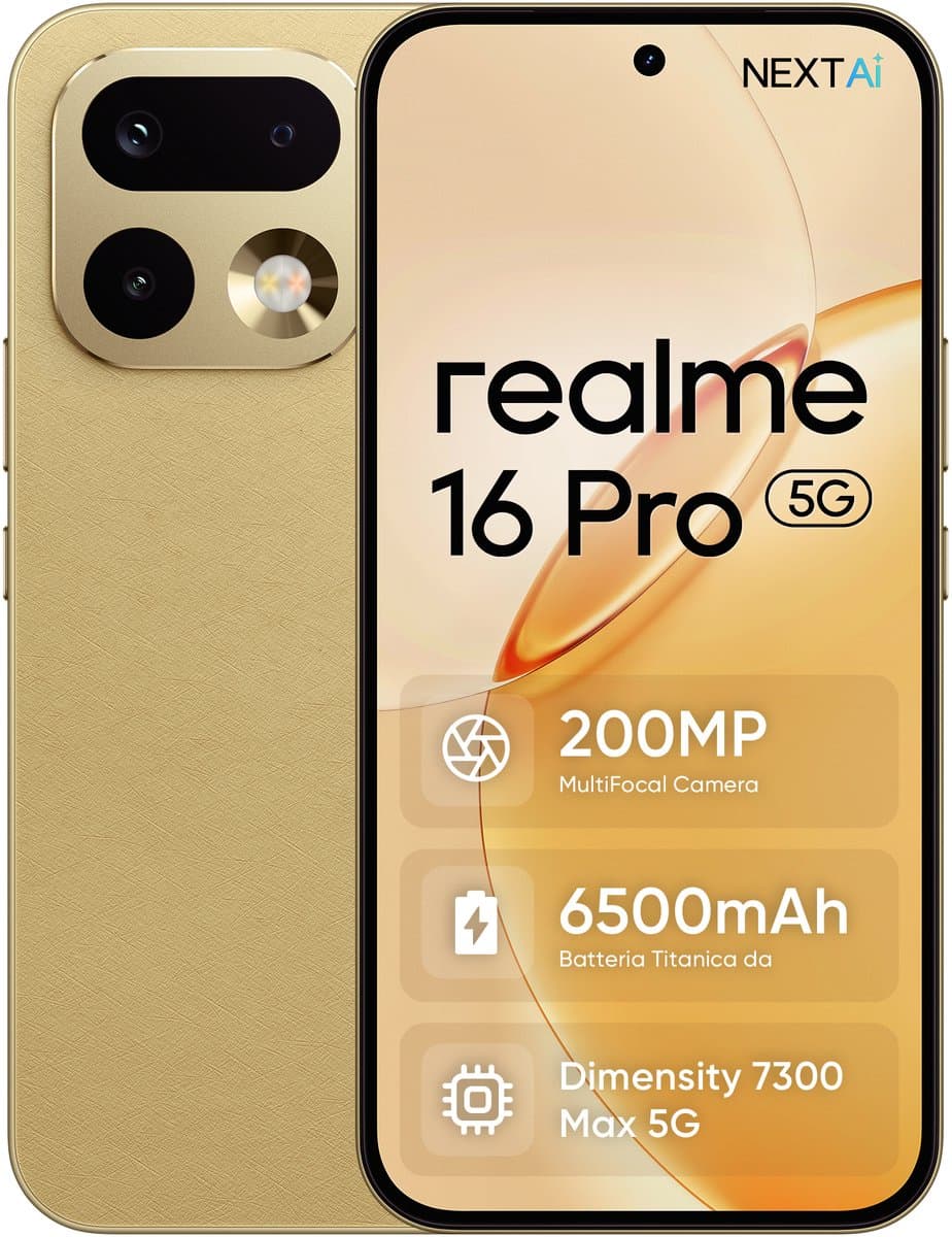 Realme 16 Pro 5G - 8 GB 256 GB - Goud | 108MP Portrait Camera 6000mAh IP68 120Hz AMOLED — afbeelding 1