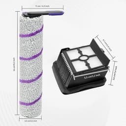 Vervangende rolborstels - Geschikt voor Rowenta X-Clean 10 en Narwal S20 Pro nat- en droogstofzuigers - inclusief 2 rolborstels, 2 filters en 1 reinigingsborstel. — thumbnail 2