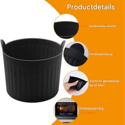 Siliconen bakvormen geschikt voor de airfryer - 8-delige set - Siliconen eierbakvormen - Siliconen muffinvormen - Inclusief bakvorm en bakvormen geschikt voor de airfryer - Geschikt voor het maken van eiergerechten, cupcakes en puddingen — thumbnail 2
