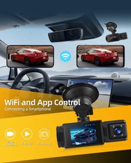 Dashcam 3-kanaals 1080p met Wifi, Nachtzicht en G-sensor voor Voor, Achter en Interieur — thumbnail 5
