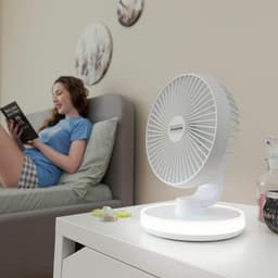 Oplaadbare Mini Ventilator met 4 Snelheden en 3 standen LED-verlichting — thumbnail 4