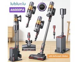 Snoerloze steelstofzuiger met zelfleegstation – 46 kPa zuigkracht, 60 minuten gebruiksduur, 6-laags HEPA-filtratie