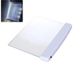 Platte boeklamp - Boeklamp voor lezen in bed 's nachts, heldere LED-boekverlichting, verlichtingspaneel voor de hele pagina, draadloos