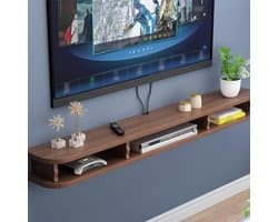 Zwevende tv-kast - Mediabox plank - Opbergen en organiseren - Hout met hoge dichtheid - 60x22x15 - Geel