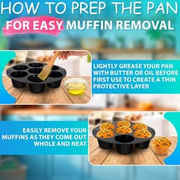 Muffinbakvorm voor airfryer - Bakvorm - Taartvorm - 3,5–5 liter - Geschikt voor muffins/eierblokjes - Siliconen - Zwart — thumbnail 5