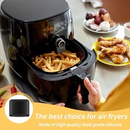 Verpakking Geschikt voor 100 hittebestendige siliconen bakmatjes Geschikt voor de airfryer, met voedselveilige rubberen antislipkussentjes, geschikt voor de Ninja AF101, AF161 en AF150AMZ airfryers. — thumbnail 4