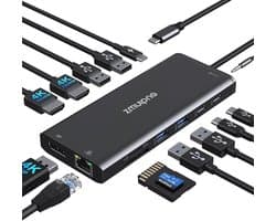 USB C Dockingstation met 2 HDMI voor Drievoudige Display Ondersteuning