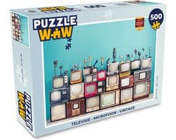 Puzzel Televisie - Microfoon - Vintage - Legpuzzel - Puzzel 500 stukjes