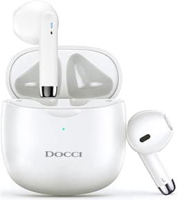 Docci® Draadloze Oordopjes - Bluetooth Earpods - Draadloze Oortjes - Koptelefoon voor IOS & Android - Witte Draadloze Oordopjes — thumbnail 1