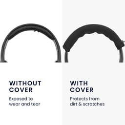 kwmobile cover voor koptelefoon hoofdband - geschikt voor AudioTechnica ATH M50X / M50 / M40X / M40 / M30X / M20X - Koptelefoon band hoes van neopreen - In zwart — thumbnail 5