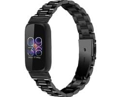 Stalen Smartwatch bandje - Geschikt voor Fitbit Inspire 3 stalen bandje - zwart - Strap-it Horlogeband / Polsband / Armband