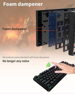 RK84 Gaming Keyboard Wit - RGB Verlichting - Hot-Swappable - Tri-Mode - Ergonomisch Mechanisch Gaming Toetsenbord Met Draadloze Verbinding - Qwerty - 80% Met Multimedia Toetsen - Brown Switches — thumbnail 3