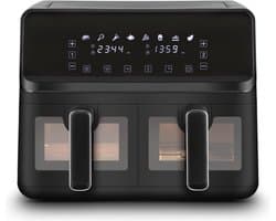 8000BC Airfryer - Heteluchtfriteuse met 2 aparte manden 8L - Doorzichtig venster - 8 Vooraf ingestelde programma's