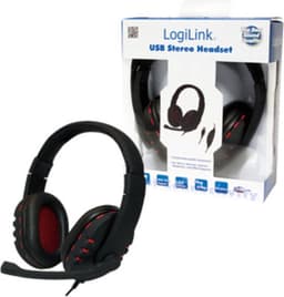 LogiLink HS0033 Stereofonisch Hoofdband Zwart, Rood hoofdtelefoon met USB aansluiting — thumbnail 4