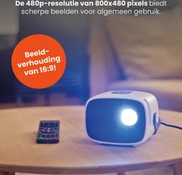 QLT TV Projector – Mini Beamer met LED Lichtbron – Resolutie 800 x 480 Pixels – 16:9 – Projectieafstand 1 tot 4 Meter – Met Afstandsbediening - Wit — thumbnail 4
