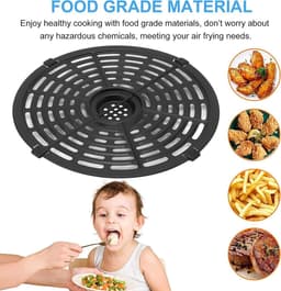 Vervangende Grillpan - Ronde Hittebestendige Nonstick Air Fryer Rek Lade Mand - Vaatwasmachinebestendig - 20CM . — thumbnail 7