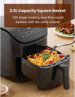 RM Store® - Digitale Airfryer - Heteluchtfriteuse - Digital Touchscreen - Turboair - 10 Programma's - 1500 W - Zwart - 34 x 25 x 32 cm. — thumbnail 4