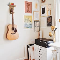 YONO Gitaar Muurbeugel met Plankje - Wandbeugel - Wandsteun Beugel - Muur Houder - Accessoires - Hout — thumbnail 2