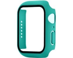 Hoesje geschikt voor Apple Watch 42MM - Hardcase - Screenprotector - Kunststof - Mintgroen