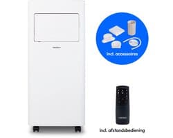 MEDION Mobiele Airco E901 (9000 BTU, 3-in-1, Koelen, Ontvochtigen, Ventileren, tot 32m², incl. Raamafdichtingskit, voor Slaapkamer en Woonkamer, Afstandsbediening, MD 37731)