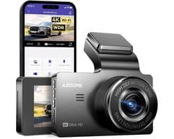 AZDome M63 Lite 1CH dashcam - Ultra 4K resolutie - Wifi - Parkeermodus - 3,0 inch IPS lcd - dashcam voor auto