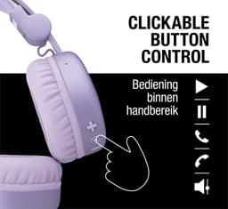 Fresh ‘n Rebel Code Core – Draadloze on-ear koptelefoon – Bluetooth - 30 uur Speeltijd - Lila - Dreamy Lilac 2 — thumbnail 3