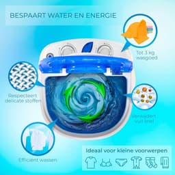 Mini Wasmachine - 3kg Capaciteit - Camping & Caravan - Lichtgewicht - Centrifuge - Waterbesparend — thumbnail 5