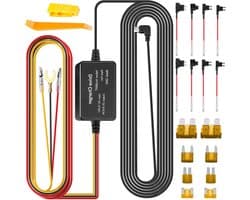 USB-C Dash Cam Hardwire Kit met Display - Dashboard Camera Car Charger Cable Kit 12V naar 5V - Laagspanningsbeveiliging voor Zekeringen