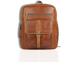 Sparwell Rugzak - Lederen rugzak - laptop vak - 14 inch - bruin / cognac
