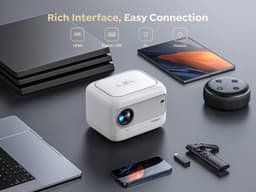 Mini Beamer - Projector - Android - Digitale projector - 5G WiFi - Bluetooth Compatibel met HDMI - Voeding - USB - 20000 Lumen - 300 ± 50% ANSI - 55W - Wit — thumbnail 4