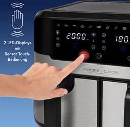 ProfiCook FR 1242 H - Dubbele Heteluchtfriteuse - Airfryer - 2x4,5 liter - 2400W — thumbnail 4