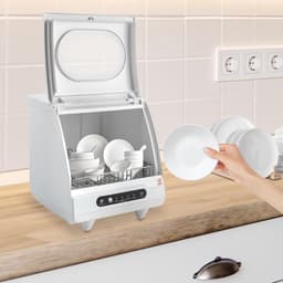 Mini vaatwasser - Compact apparaat - Snel servies reinigen - Zelfreinigend programma - 5 liter reservoir - Wit — thumbnail 4