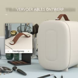 Mini Koelkast - Skincare Koelkast - Koelen - Verwarmen - 4 Liter - Slaapkamer En Cosmetica - 20,3x26,3x28 cm - Crèmewit — thumbnail 5