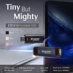 Externe SSD - Draagbare Opslag - Snelle Data Transfer - Dubbele Poort - 512 GB - Zilver — thumbnail 5