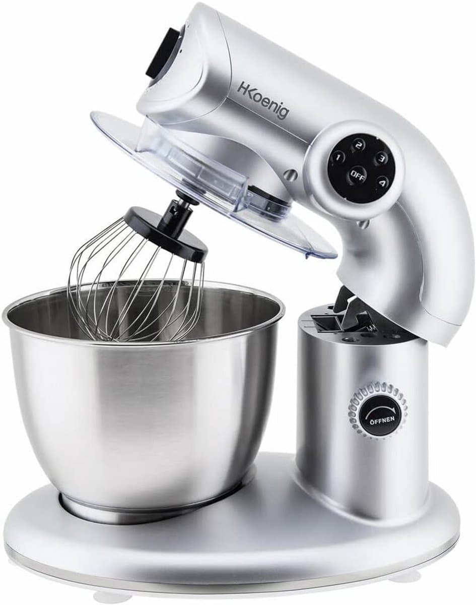 Keukenmachine - Mixer Deeg - Bakken En Koken - Krachtige 1000W Motor - 5.5 Liter Kom - Grijs — afbeelding 1