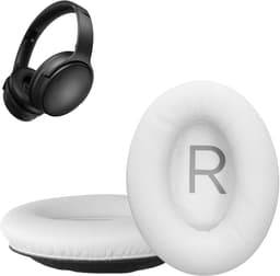 kwmobile 2x oorkussens geschikt voor Bose QuietComfort 45 / QC45 / SC - Earpads voor koptelefoon in wit — thumbnail 1
