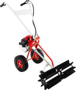 Benzine Veegmachine - Motorbezem - Opritten Reinigen - 60 cm Werkbreedte - 43 CC - Rood — thumbnail 1