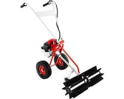 Benzine Veegmachine - Motorbezem - Opritten Reinigen - 60 cm Werkbreedte - 43 CC - Rood