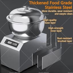 Spiraalmenger - Deegmaker - Bakken en Mengen - Dubbele rotatie functie - 8 Kilogram capaciteit - Zilver — thumbnail 4
