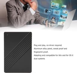 Externe Harde Schijf - Draagbare Opslag - Bestanden Opslaan - Snelle USB 3.0 - 2TB Capaciteit - Zwart — thumbnail 5