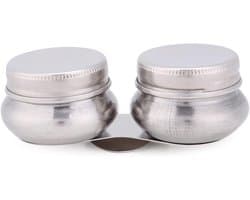 Roestvrijstalen Dubbele Tuit Paletclipbeker met Deksel, Olieverf Megilp en Terpentijn Oplosmiddel Container voor Kunstenaars