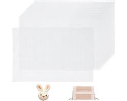 12 Stuks Plastic Canvas Vellen voor DIY Projecten - Ideaal voor Borduren, Handgemaakte Tassen en Creatieve Knutselwerkjes (Wit)