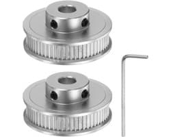 Tandriem Katrol - Poelie Riemwiel - 3D Printer Aandrijving - 60 Tanden Ontwerp - 8 mm Boring - Zilverkleurig