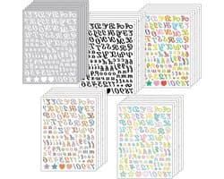 30 Zelfklevende Vinyl Letters, Waterdichte Stickers voor DIY Scrapbooking, Creatieve Kaarten en Ambachten, 5 Kleurrijke Stijlen